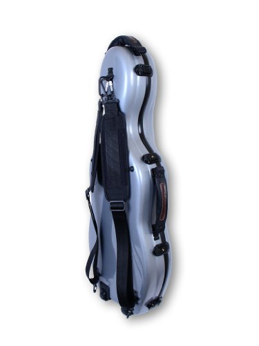 Adjustable Fiberglass Viola Case w/ wheels By Tonareli - Silver